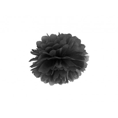 Selyempapír pompom 20cm, fekete