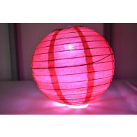 Papír lampion LED 50cm piros
